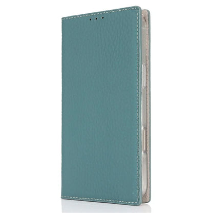 For iPhone 16 Wallet Case Genuine Cow Leather Phone Cover Litchi Texture