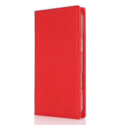 For iPhone 16 Wallet Case Genuine Cow Leather Phone Cover Litchi Texture