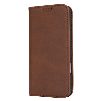 For iPhone 16 Pro Max Case PU Leather Calf Textured Magnetic Closing Smart Phone Cover