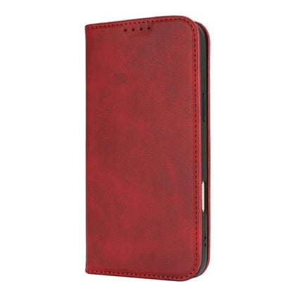 For iPhone 16 Pro Max Case PU Leather Calf Textured Magnetic Closing Smart Phone Cover