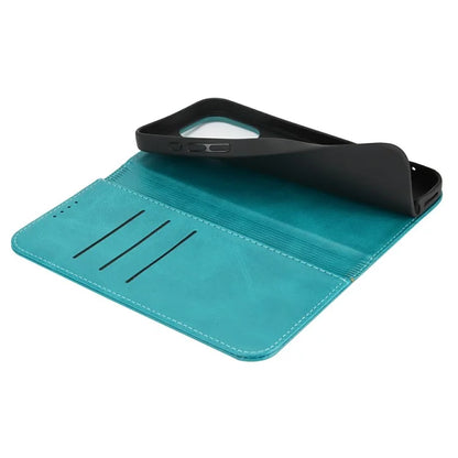 For iPhone 16 Pro Max Case PU Leather Calf Textured Magnetic Closing Smart Phone Cover