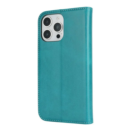 For iPhone 16 Pro Max Case PU Leather Calf Textured Magnetic Closing Smart Phone Cover