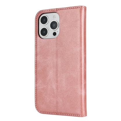 For iPhone 16 Pro Max Case PU Leather Calf Textured Magnetic Closing Smart Phone Cover