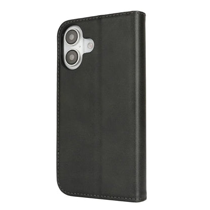 For iPhone 16 Plus Case PU Leather Calf Textured Magnetic Closing Smart Phone Cover