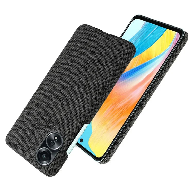 For Oppo A58 4G Case Cloth Texture Anti-Scratch Protective PC Phone Cover