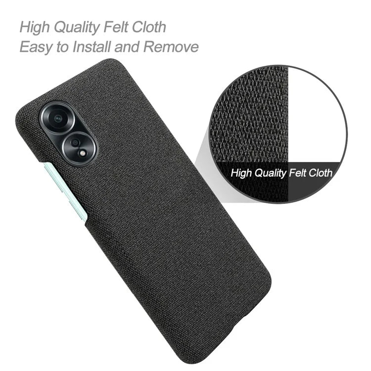 For Oppo A58 4G Case Cloth Texture Anti-Scratch Protective PC Phone Cover