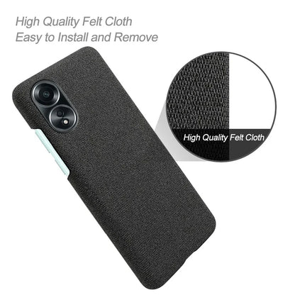 For Oppo A58 4G Case Cloth Texture Anti-Scratch Protective PC Phone Cover