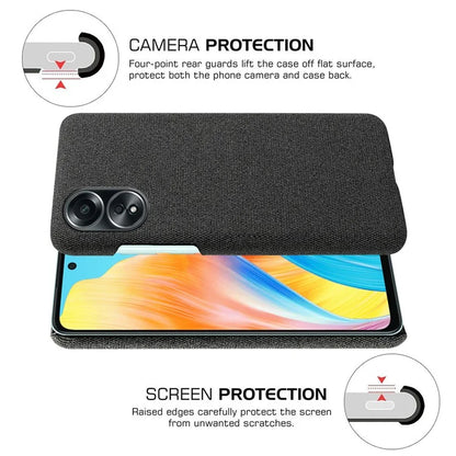 For Oppo A58 4G Case Cloth Texture Anti-Scratch Protective PC Phone Cover