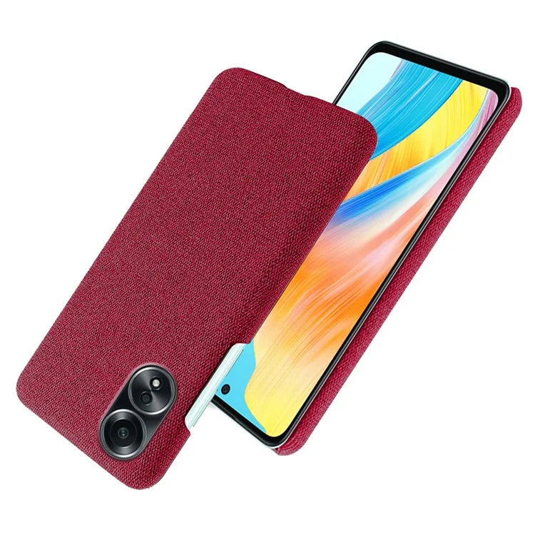 For Oppo A58 4G Case Cloth Texture Anti-Scratch Protective PC Phone Cover