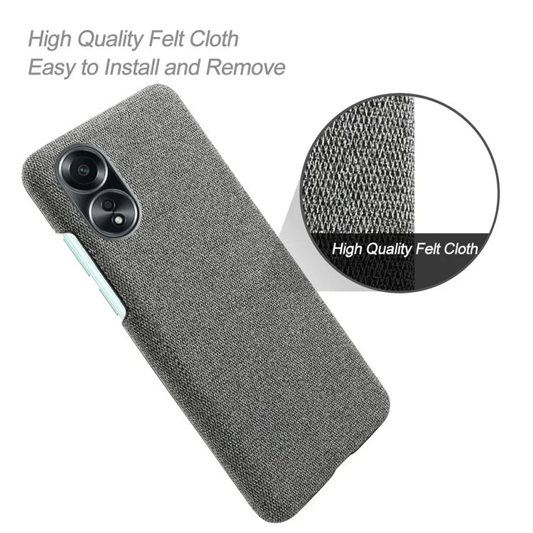 For Oppo A58 4G Case Cloth Texture Anti-Scratch Protective PC Phone Cover