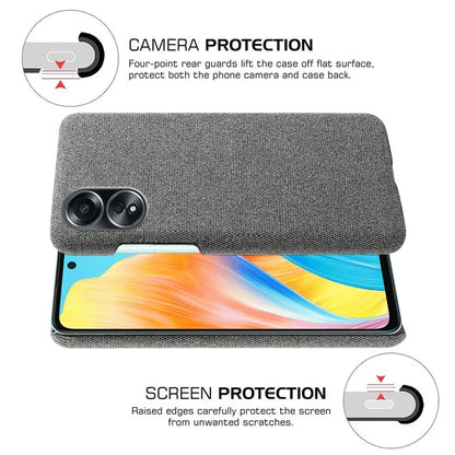 For Oppo A58 4G Case Cloth Texture Anti-Scratch Protective PC Phone Cover