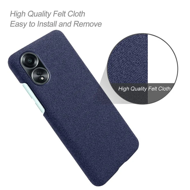 For Oppo A58 4G Case Cloth Texture Anti-Scratch Protective PC Phone Cover