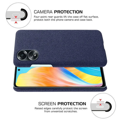 For Oppo A58 4G Case Cloth Texture Anti-Scratch Protective PC Phone Cover