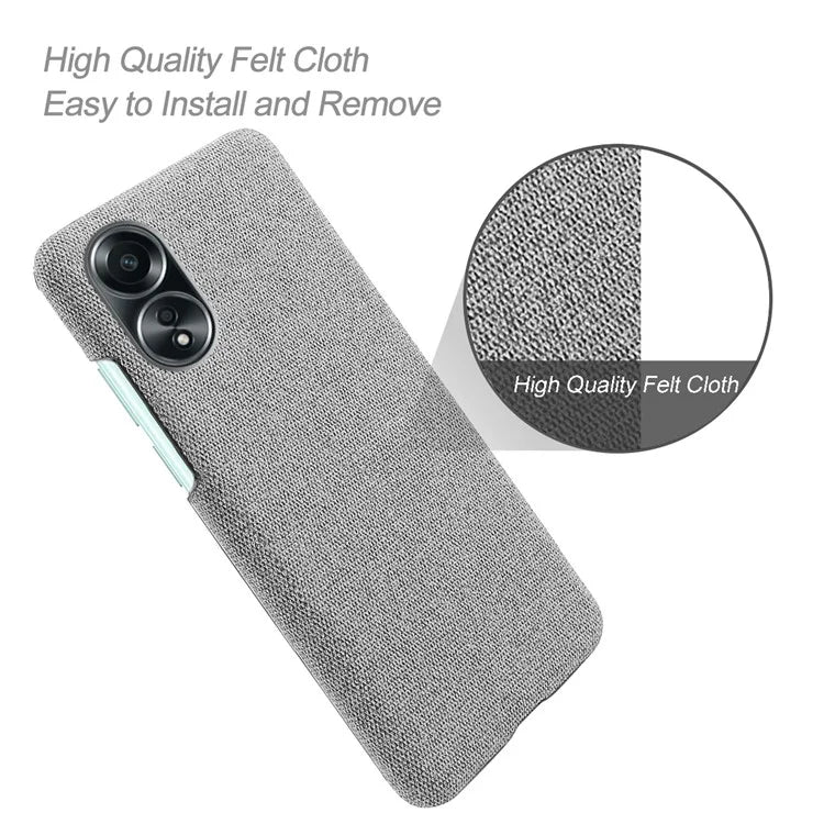 For Oppo A58 4G Case Cloth Texture Anti-Scratch Protective PC Phone Cover