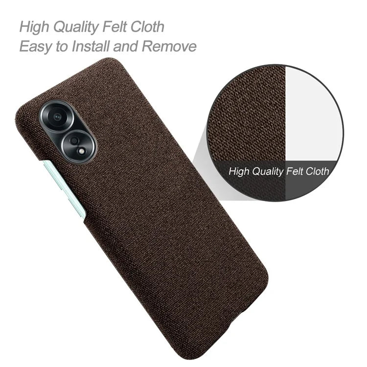 For Oppo A58 4G Case Cloth Texture Anti-Scratch Protective PC Phone Cover