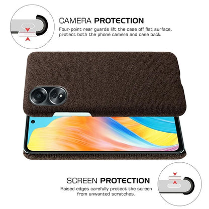 For Oppo A58 4G Case Cloth Texture Anti-Scratch Protective PC Phone Cover
