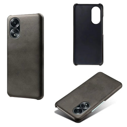 For Oppo A58 4G Case Calf Texture PU Leather Hard PC Protective Phone Cover