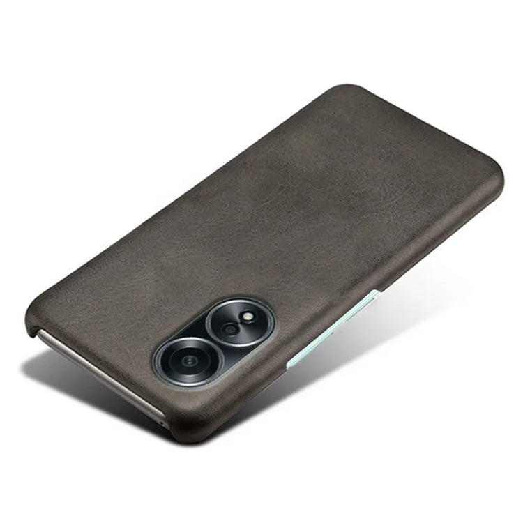 For Oppo A58 4G Case Calf Texture PU Leather Hard PC Protective Phone Cover