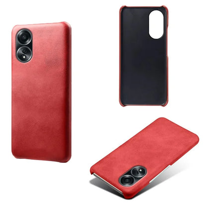 For Oppo A58 4G Case Calf Texture PU Leather Hard PC Protective Phone Cover