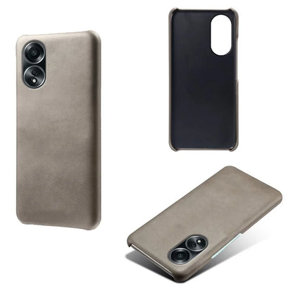 For Oppo A58 4G Case Calf Texture PU Leather Hard PC Protective Phone Cover