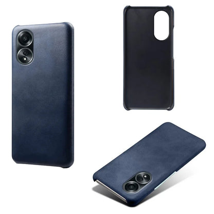 For Oppo A58 4G Case Calf Texture PU Leather Hard PC Protective Phone Cover