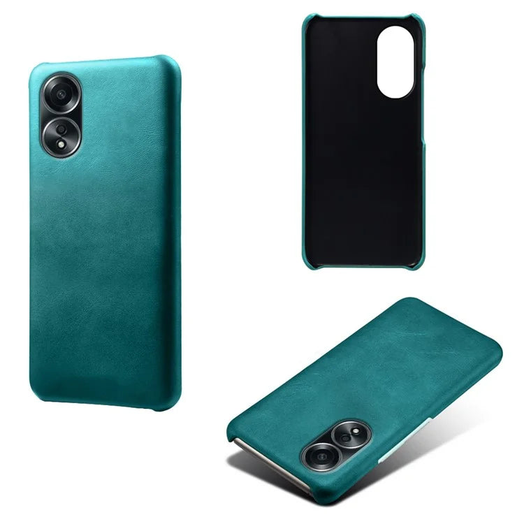For Oppo A58 4G Case Calf Texture PU Leather Hard PC Protective Phone Cover