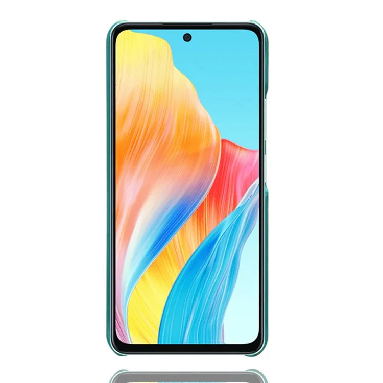For Oppo A58 4G Case Calf Texture PU Leather Hard PC Protective Phone Cover