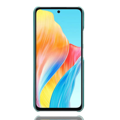 For Oppo A58 4G Case Calf Texture PU Leather Hard PC Protective Phone Cover