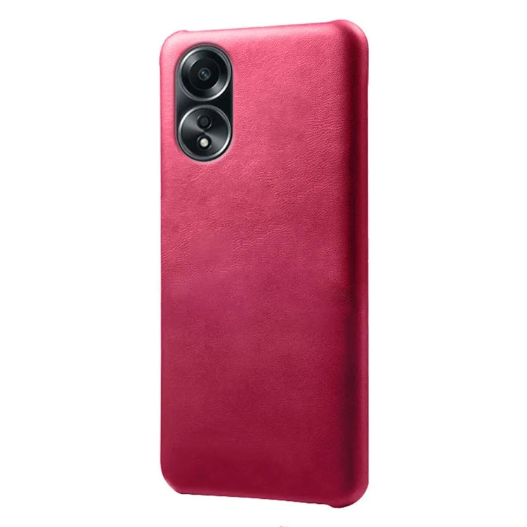 For Oppo A58 4G Case Calf Texture PU Leather Hard PC Protective Phone Cover