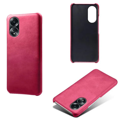 For Oppo A58 4G Case Calf Texture PU Leather Hard PC Protective Phone Cover