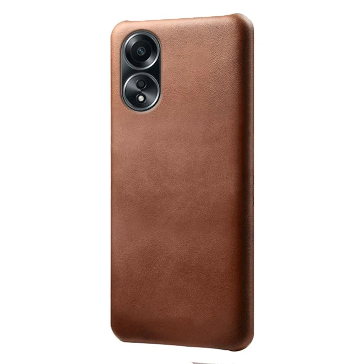 For Oppo A58 4G Case Calf Texture PU Leather Hard PC Protective Phone Cover