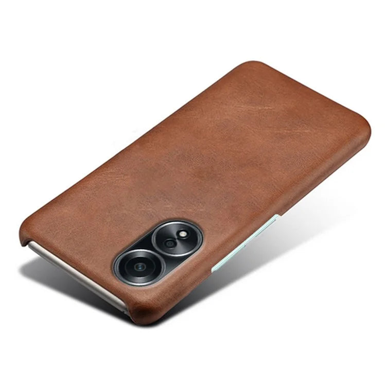 For Oppo A58 4G Case Calf Texture PU Leather Hard PC Protective Phone Cover