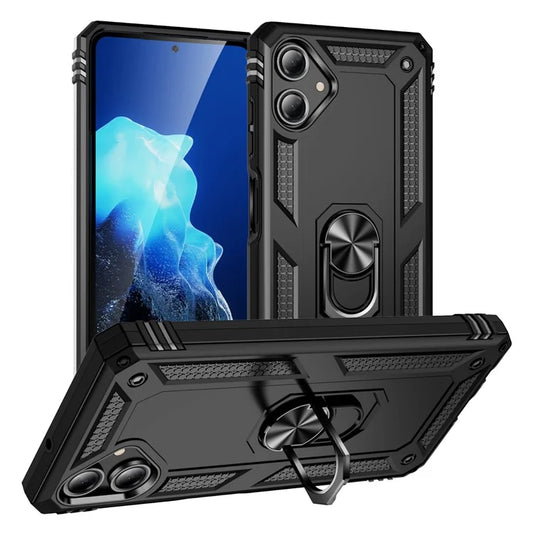 For Samsung Galaxy A06 Case PC+TPU Phone Cover with Rotary Ring Kickstand