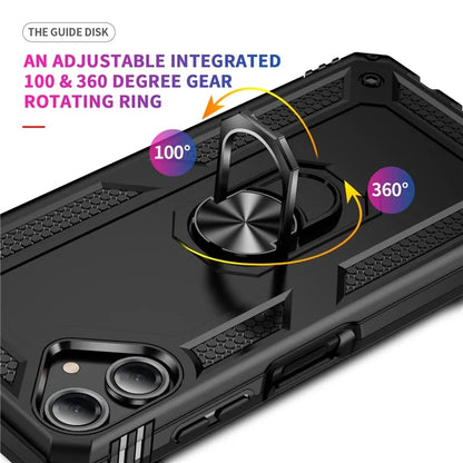 For Samsung Galaxy A06 Case PC+TPU Phone Cover with Rotary Ring Kickstand