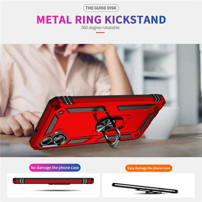 For Samsung Galaxy A06 Case PC+TPU Phone Cover with Rotary Ring Kickstand