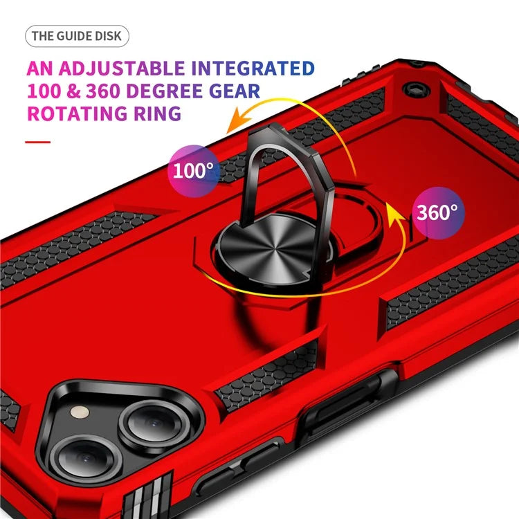 For Samsung Galaxy A06 Case PC+TPU Phone Cover with Rotary Ring Kickstand
