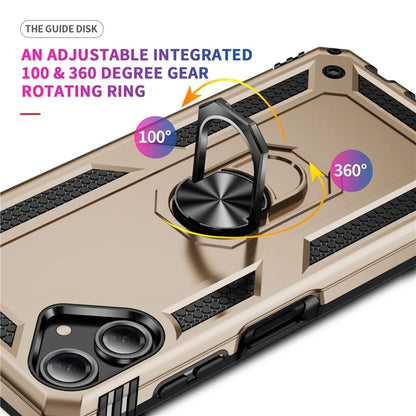 For Samsung Galaxy A06 Case PC+TPU Phone Cover with Rotary Ring Kickstand
