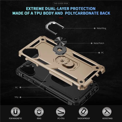 For Samsung Galaxy A06 Case PC+TPU Phone Cover with Rotary Ring Kickstand