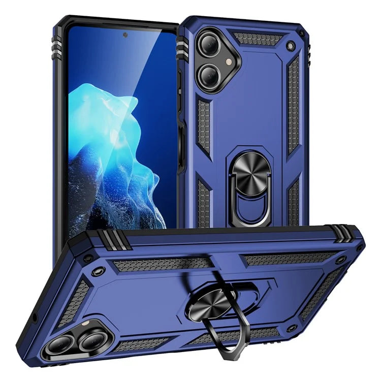 For Samsung Galaxy A06 Case PC+TPU Phone Cover with Rotary Ring Kickstand