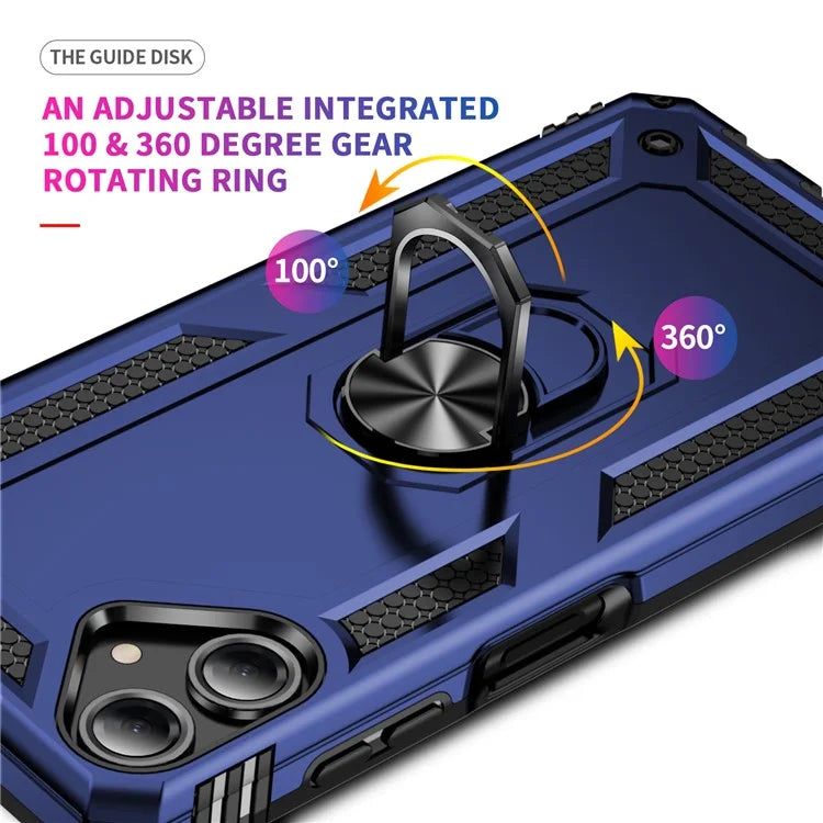 For Samsung Galaxy A06 Case PC+TPU Phone Cover with Rotary Ring Kickstand