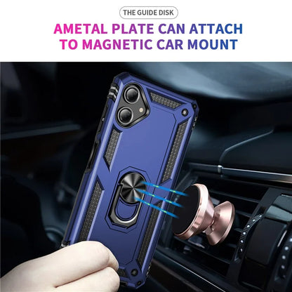 For Samsung Galaxy A06 Case PC+TPU Phone Cover with Rotary Ring Kickstand