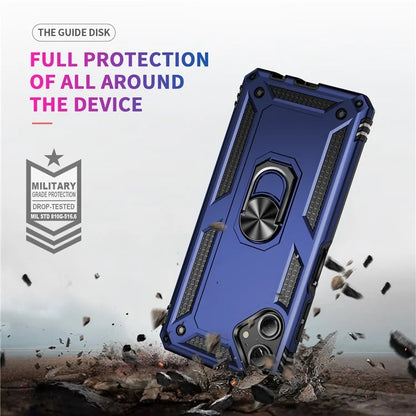 For Samsung Galaxy A06 Case PC+TPU Phone Cover with Rotary Ring Kickstand
