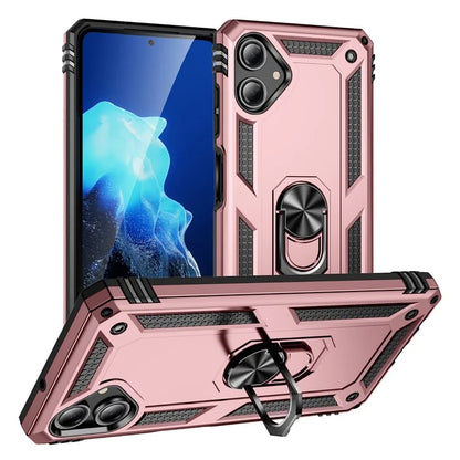 For Samsung Galaxy A06 Case PC+TPU Phone Cover with Rotary Ring Kickstand