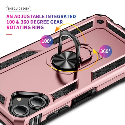 For Samsung Galaxy A06 Case PC+TPU Phone Cover with Rotary Ring Kickstand