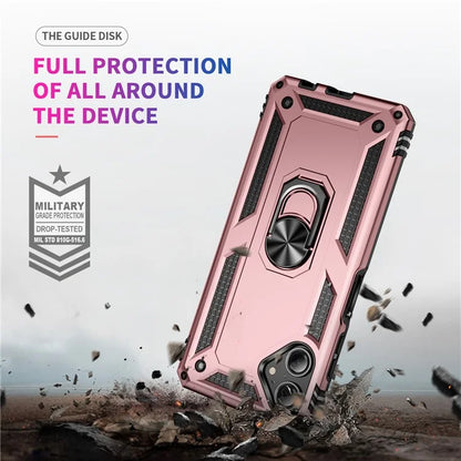 For Samsung Galaxy A06 Case PC+TPU Phone Cover with Rotary Ring Kickstand