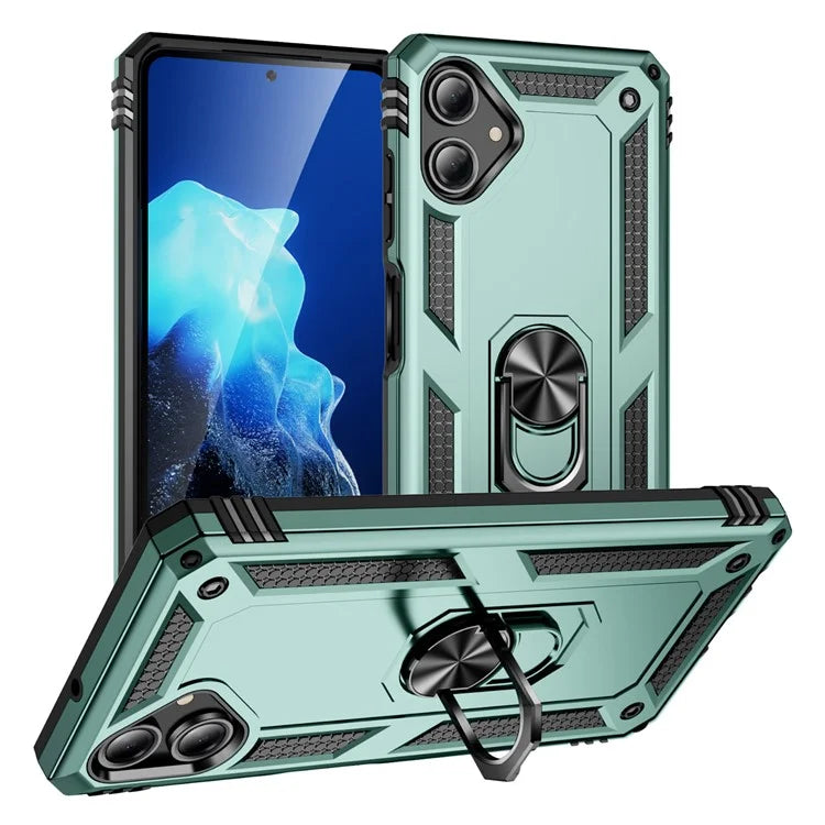 For Samsung Galaxy A06 Case PC+TPU Phone Cover with Rotary Ring Kickstand