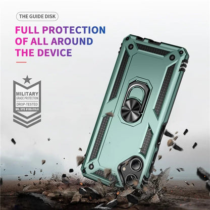 For Samsung Galaxy A06 Case PC+TPU Phone Cover with Rotary Ring Kickstand