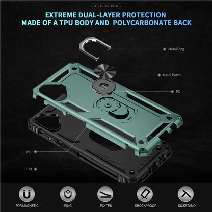 For Samsung Galaxy A06 Case PC+TPU Phone Cover with Rotary Ring Kickstand