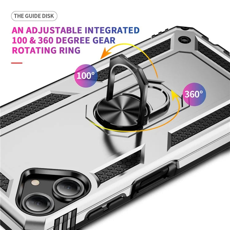 For Samsung Galaxy A06 Case PC+TPU Phone Cover with Rotary Ring Kickstand