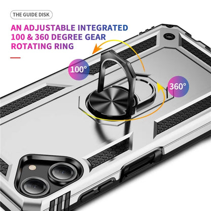 For Samsung Galaxy A06 Case PC+TPU Phone Cover with Rotary Ring Kickstand